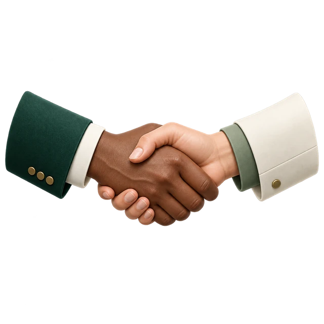 Handshake representing respect and understanding