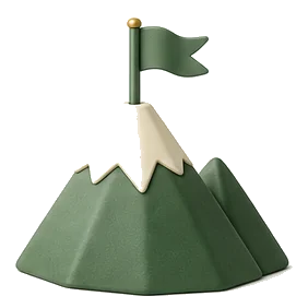 Financial goals mountain flag icon