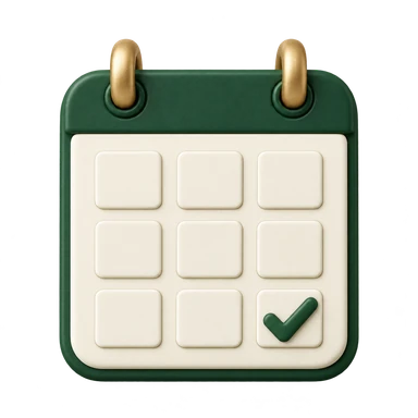 Calendar with a checkmark representing payments made on time
